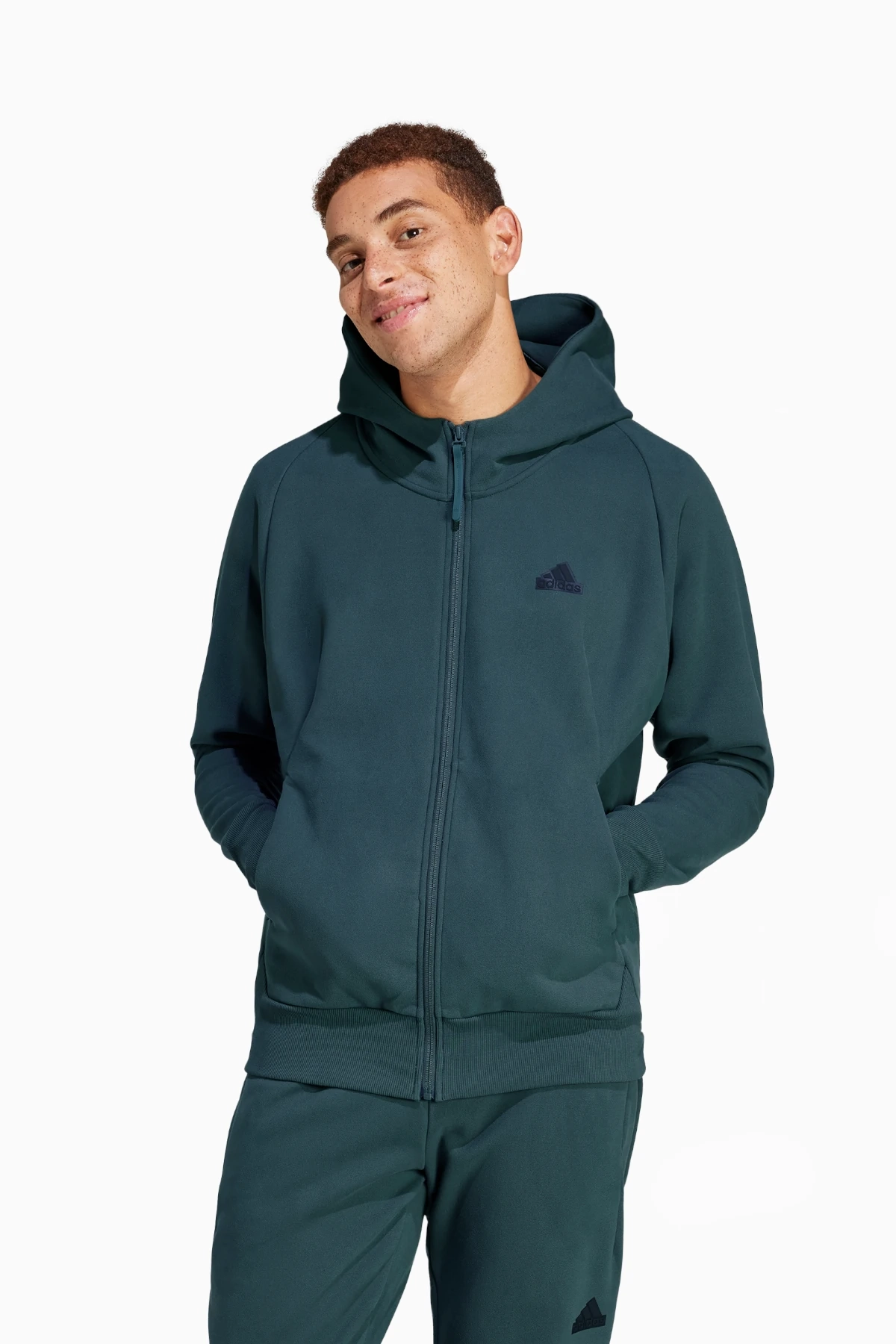 Bluza z kapturem adidas Z.N.E. Winterized FZ - Granatowy