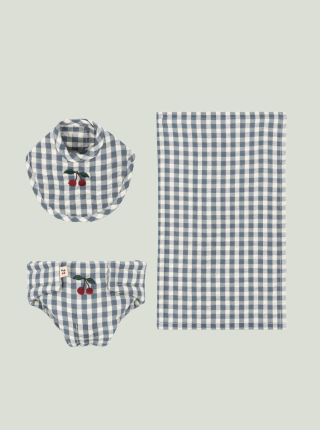 Zestaw ubranek DOLL NURSERY SET BLUE CHECK Konges Sløjd