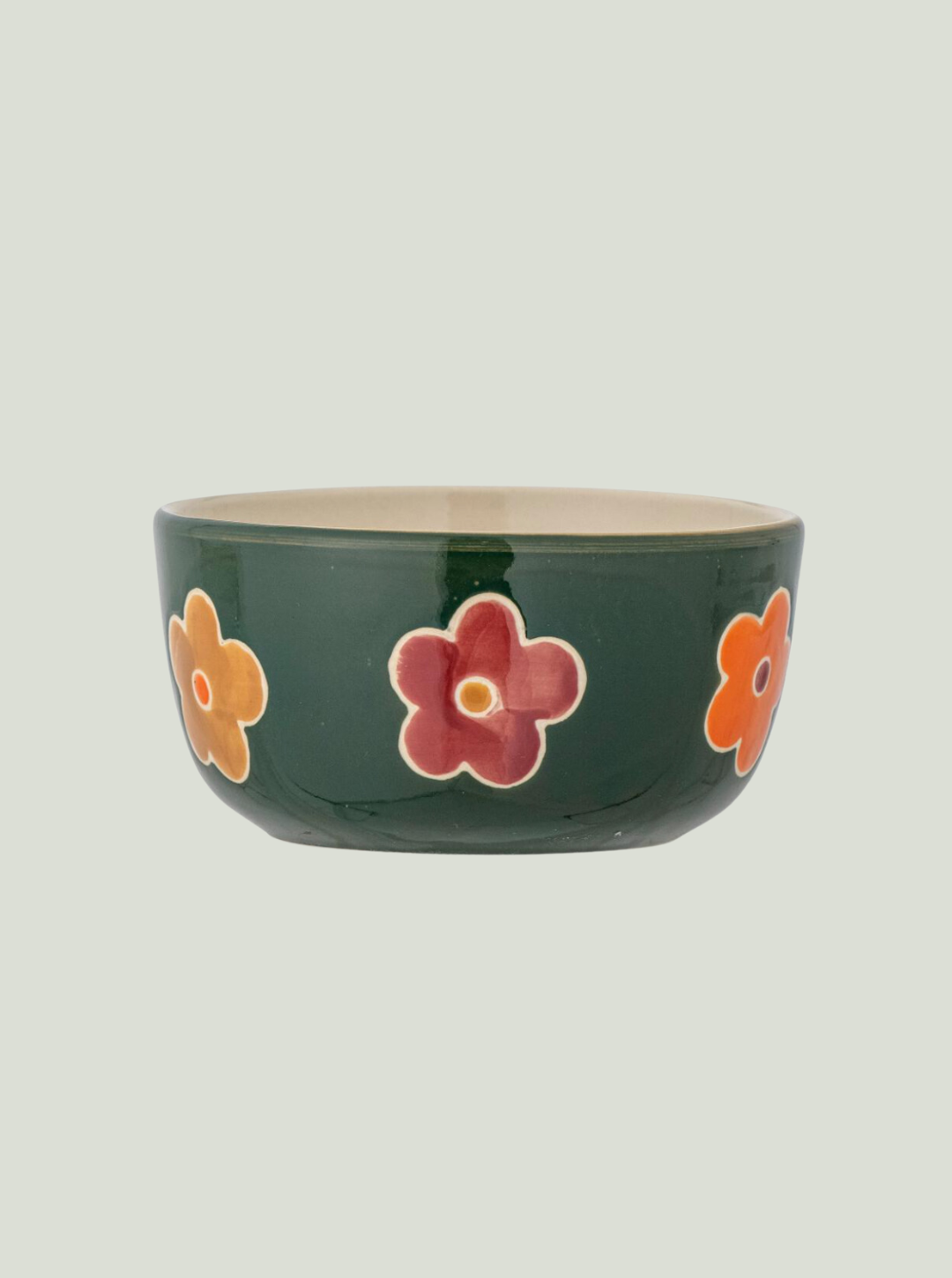 Miska Addy Bowl, zielona, kamionka Bloomingville MINI