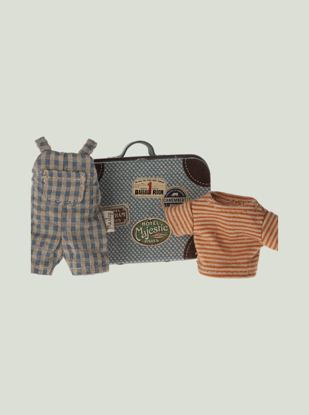 MAILEG Ubranko myszki - Overalls and shirt in suitcase, Big brother mouse
