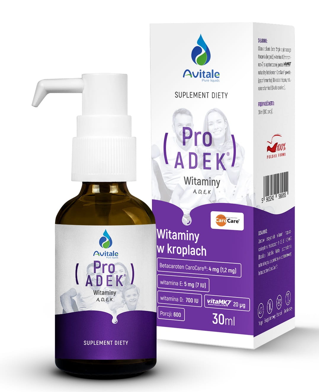 Witamina ProADEK -Jedyna na betakarotenie 30 ml Avitale
