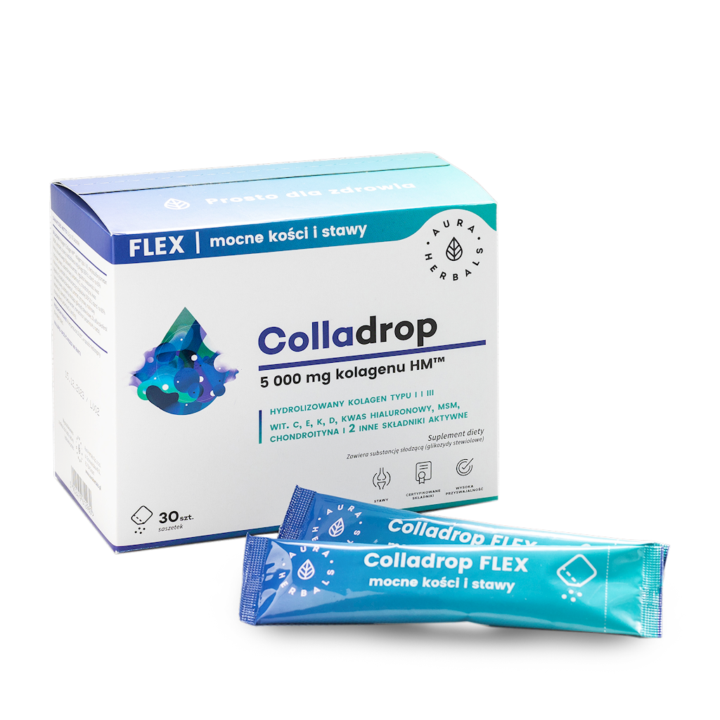 Colladrop Flex kolagen morski 5000 mg saszetki 30szt Auraherbals