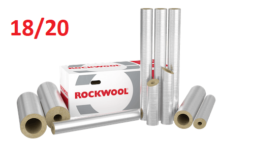Otulina ROCKWOOL wełna 18/20 ROCKWOOL 800 ALU MB