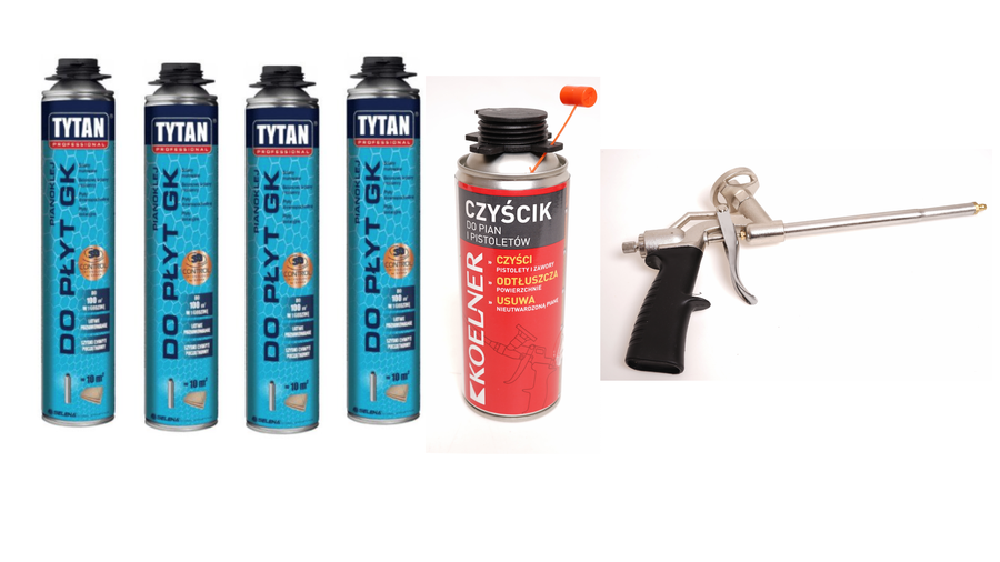Pianoklej do płyt GK 840 x4 + Pistolet + Czyścik
