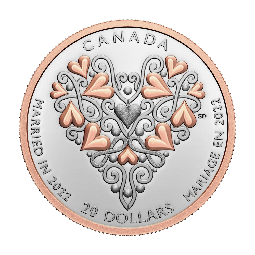 Srebrna moneta 20 CAD Najlepsze Życzenia z Okazji Ślubu 2022 1 uncja – wysyłka 24 h!