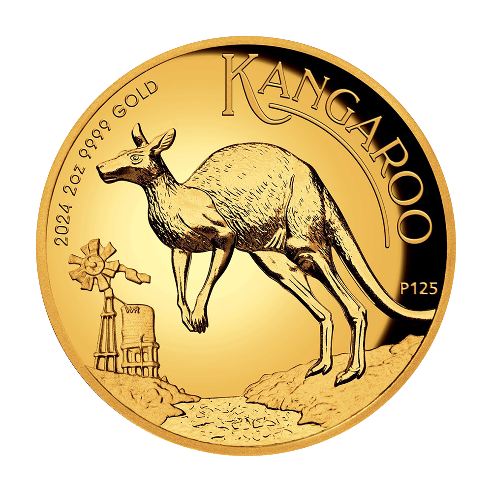 Złota moneta Australijski Kangur Wysoki Relief 2024 2 uncje - wysyłka 24 h!