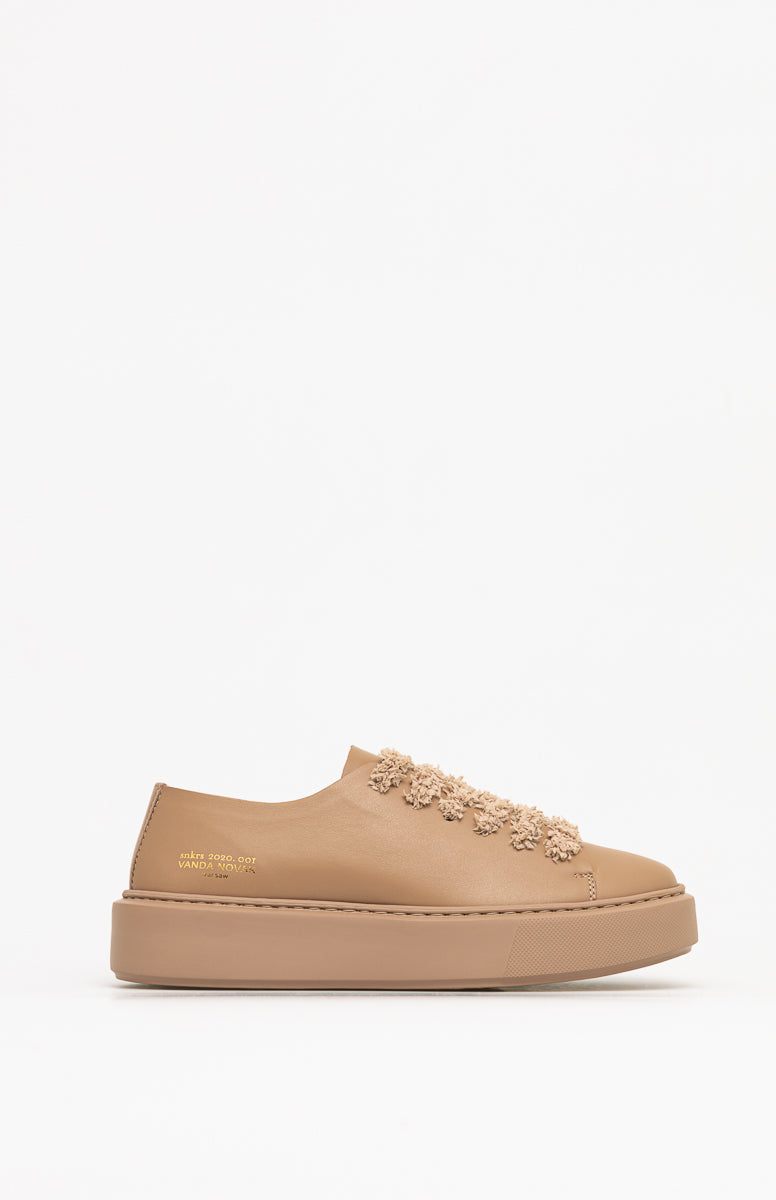 Sneakersy damskie skórzane GRACE DARK NUDE 36 - Vanda Novak