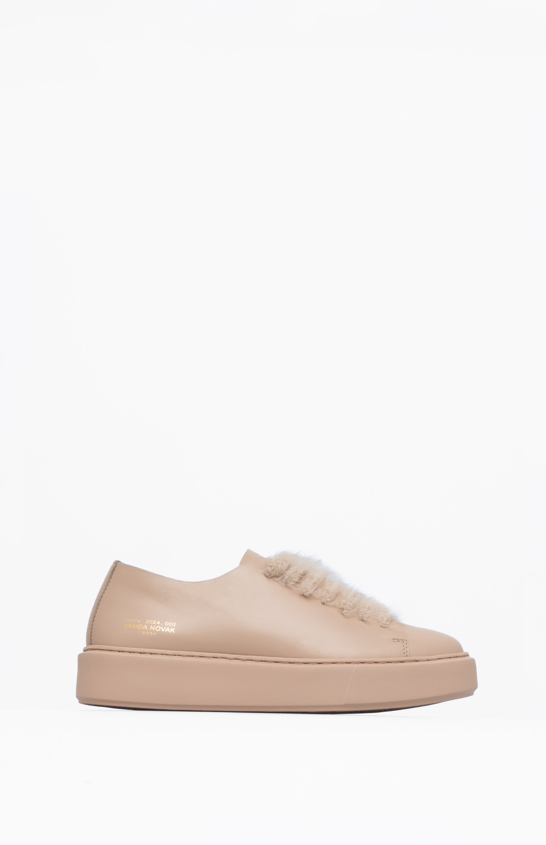 Sneakersy damskie skórzane GRACE LIGHT NUDE 40 - Vanda Novak