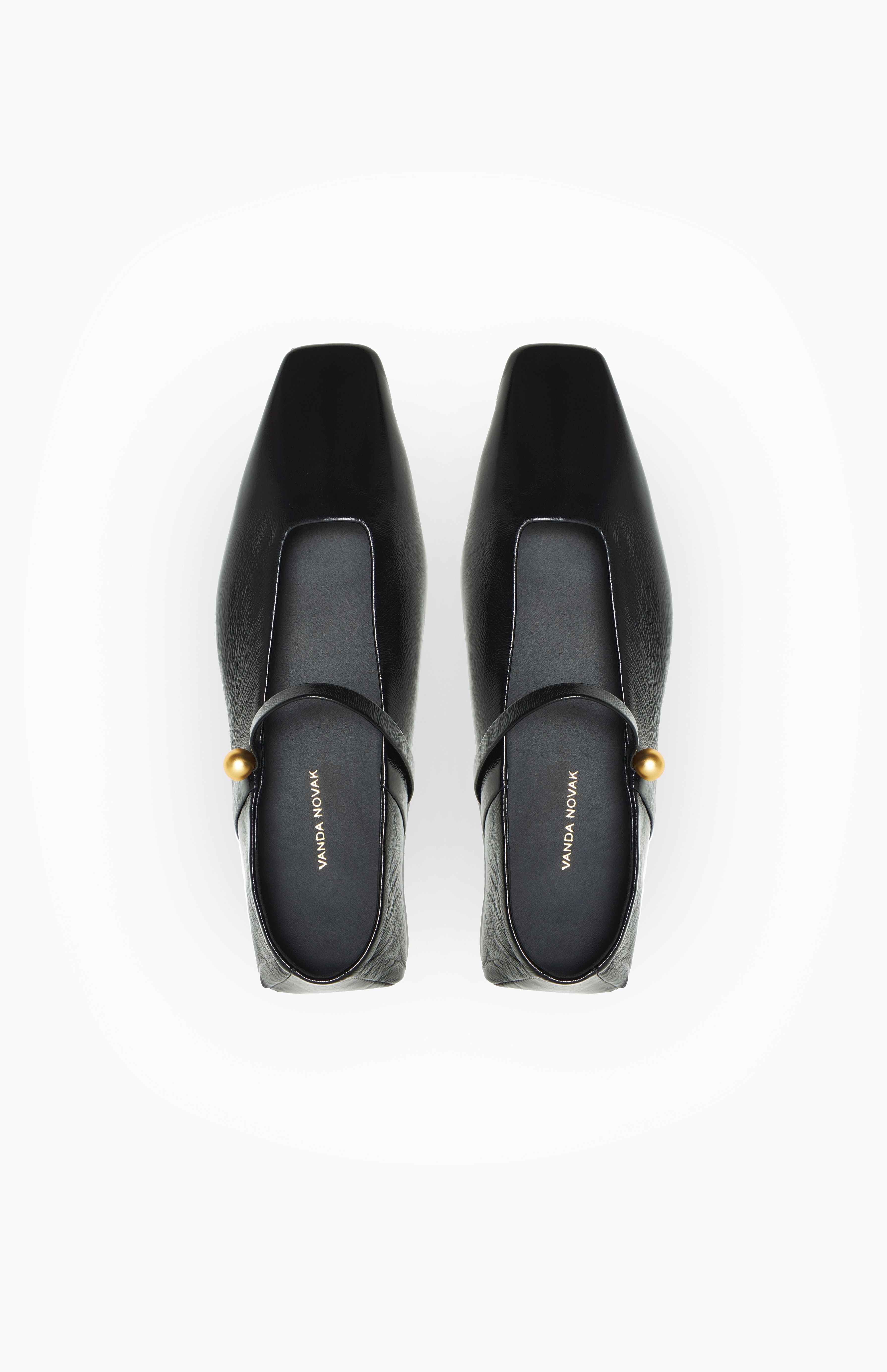 Baleriny damskie EVINA WET BLACK 37 - Vanda Novak
