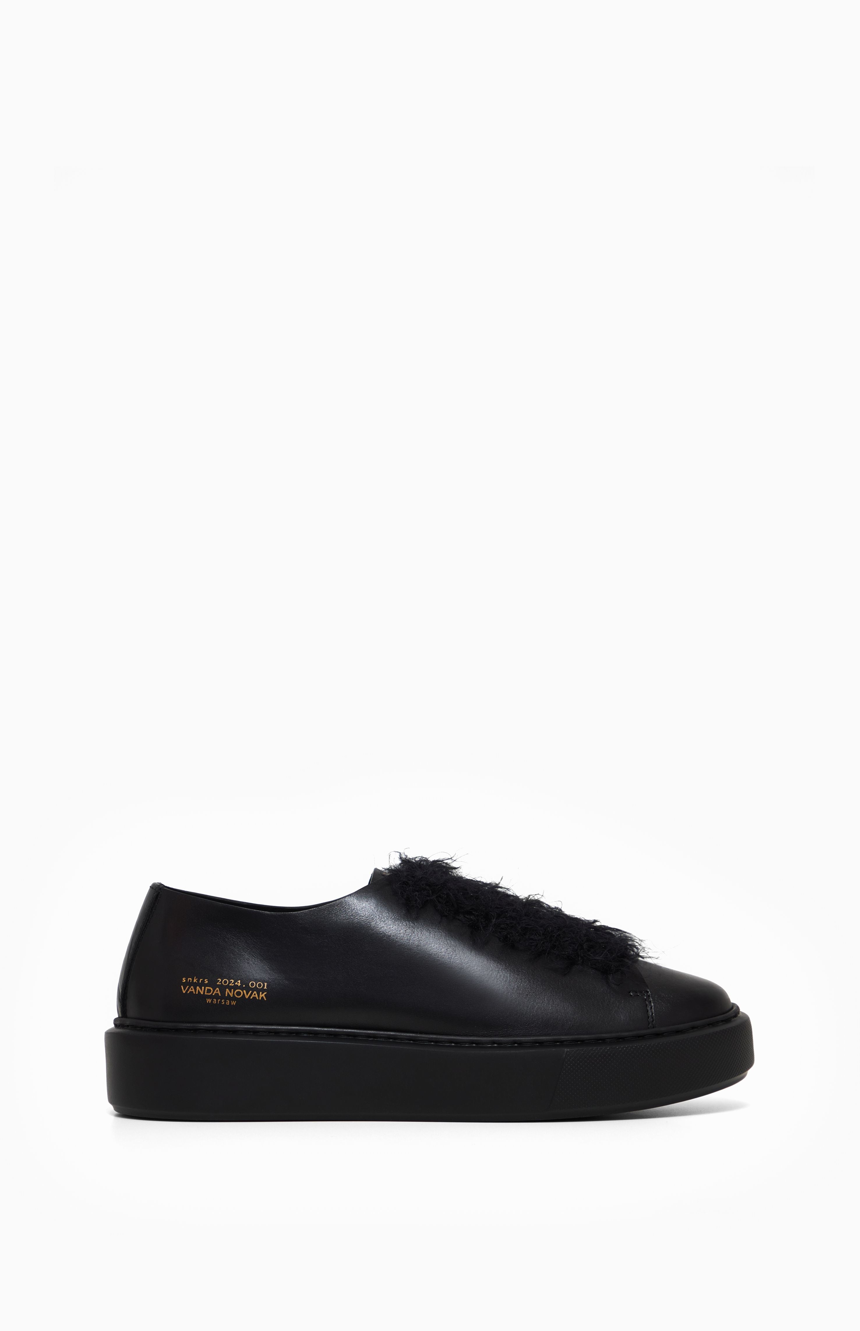 Sneakersy damskie skórzane GRACE LIGHT BLACK 39 - Vanda Novak