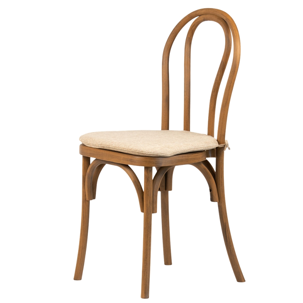 Klasyczne Krzesło Rustykalne Vintage do Kuchni – Imitacja drewna + poduszka
