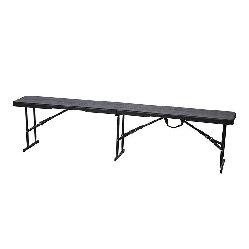 Ławka cateringowa składana grafitowo-brunatna 180x30cm