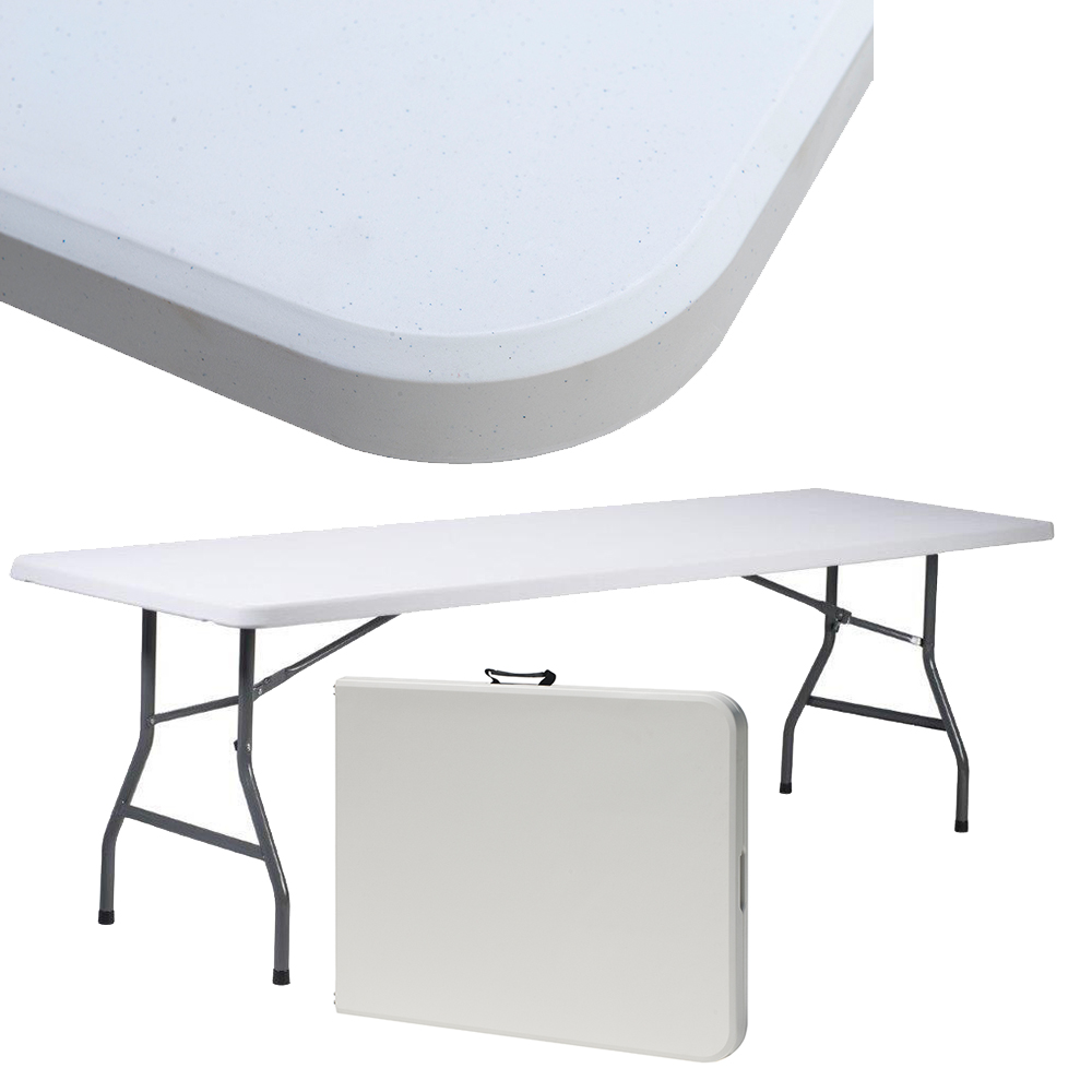 Stół ogrodowy cateringowy rozkładany 240x90cm biały walizka