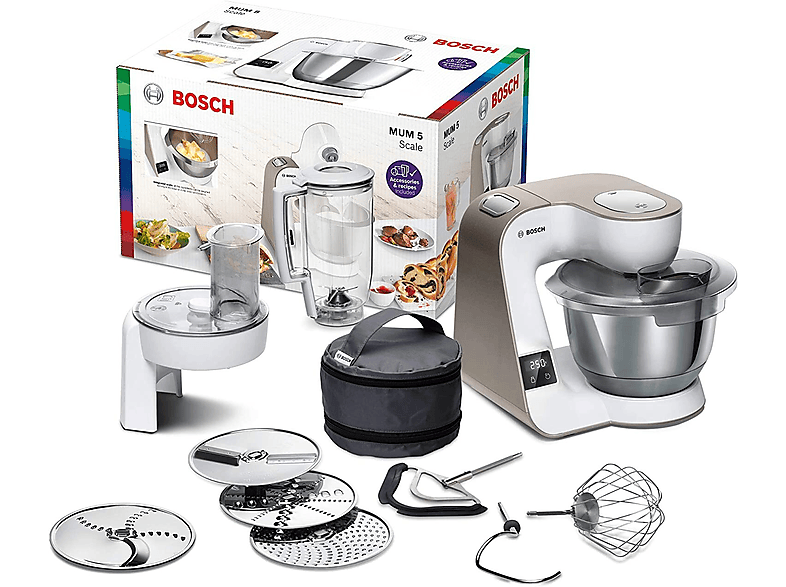 OUTLET - Robot z misą BOSCH MUM5XW20 Biały wbudowaną wagą