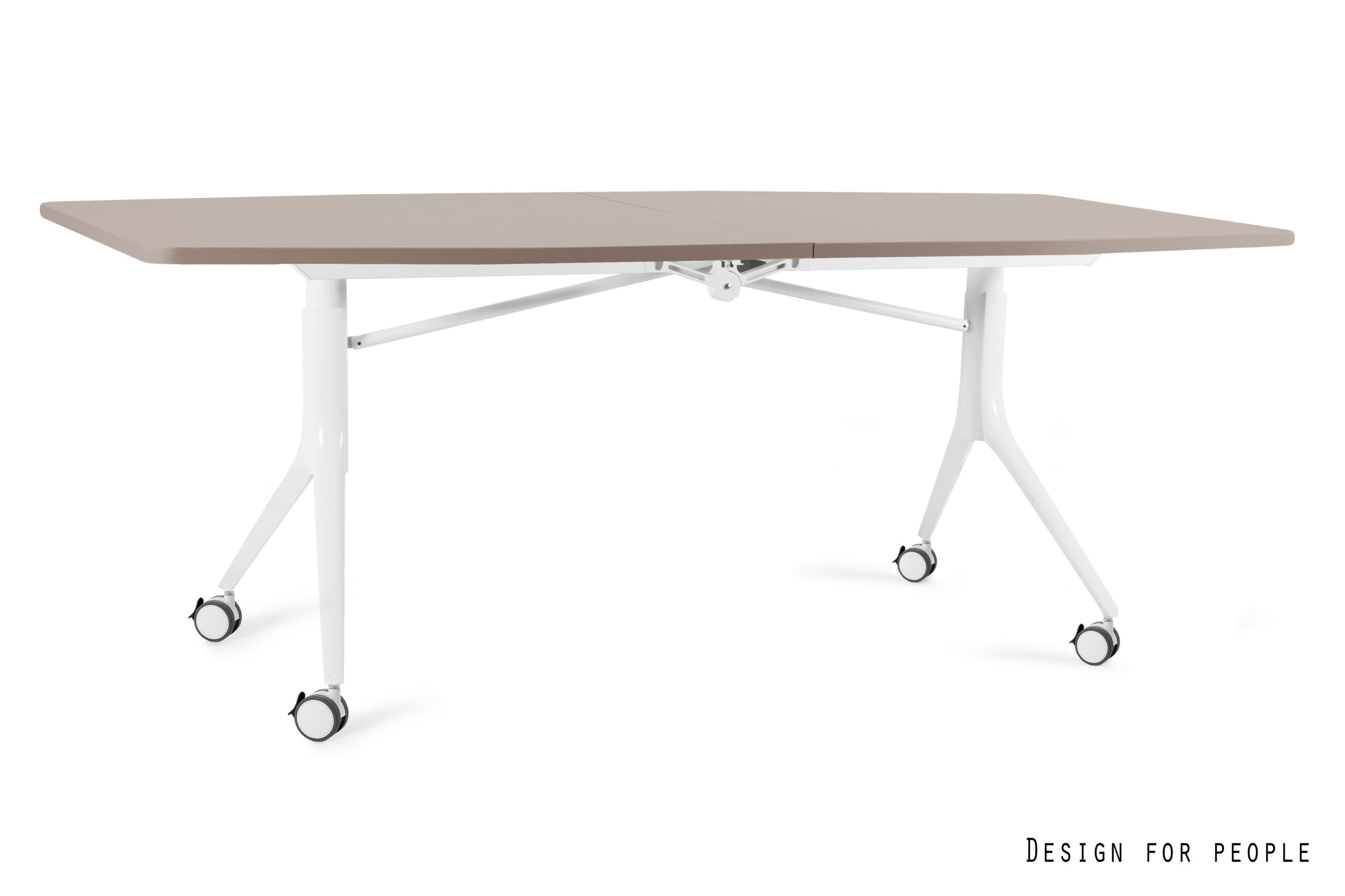 CARL Table duży stół mobilny, składany, biały stelaż, blat 2 kolory