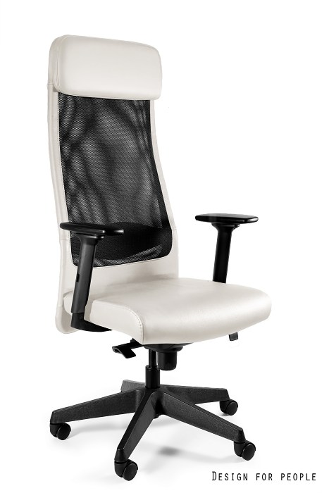 ARES SOFT fotel gabinetowy czarny, siatka/eko-skóra
