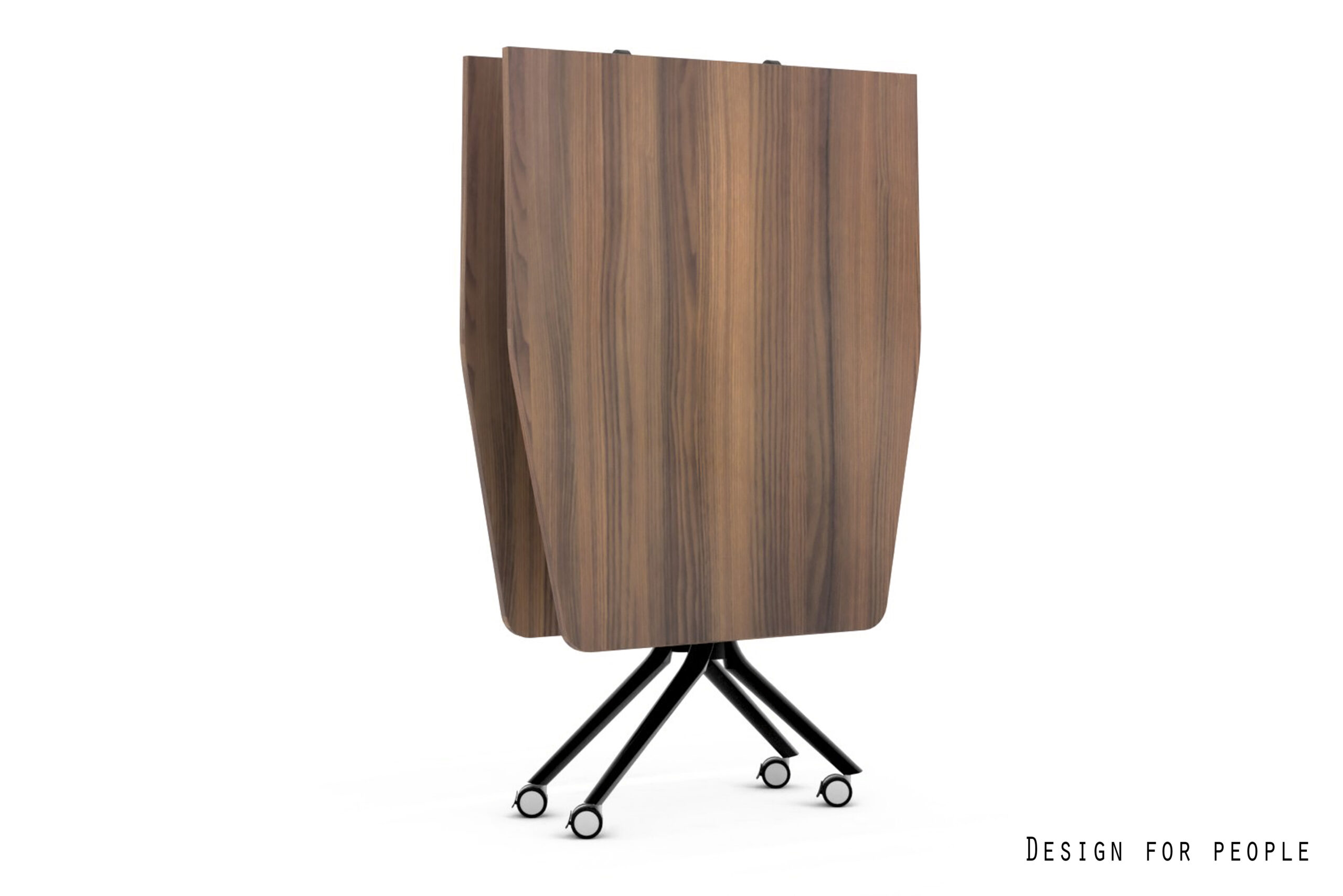 CARL Table duży stół mobilny, składany, czarny stelaż, blat 2 kolory