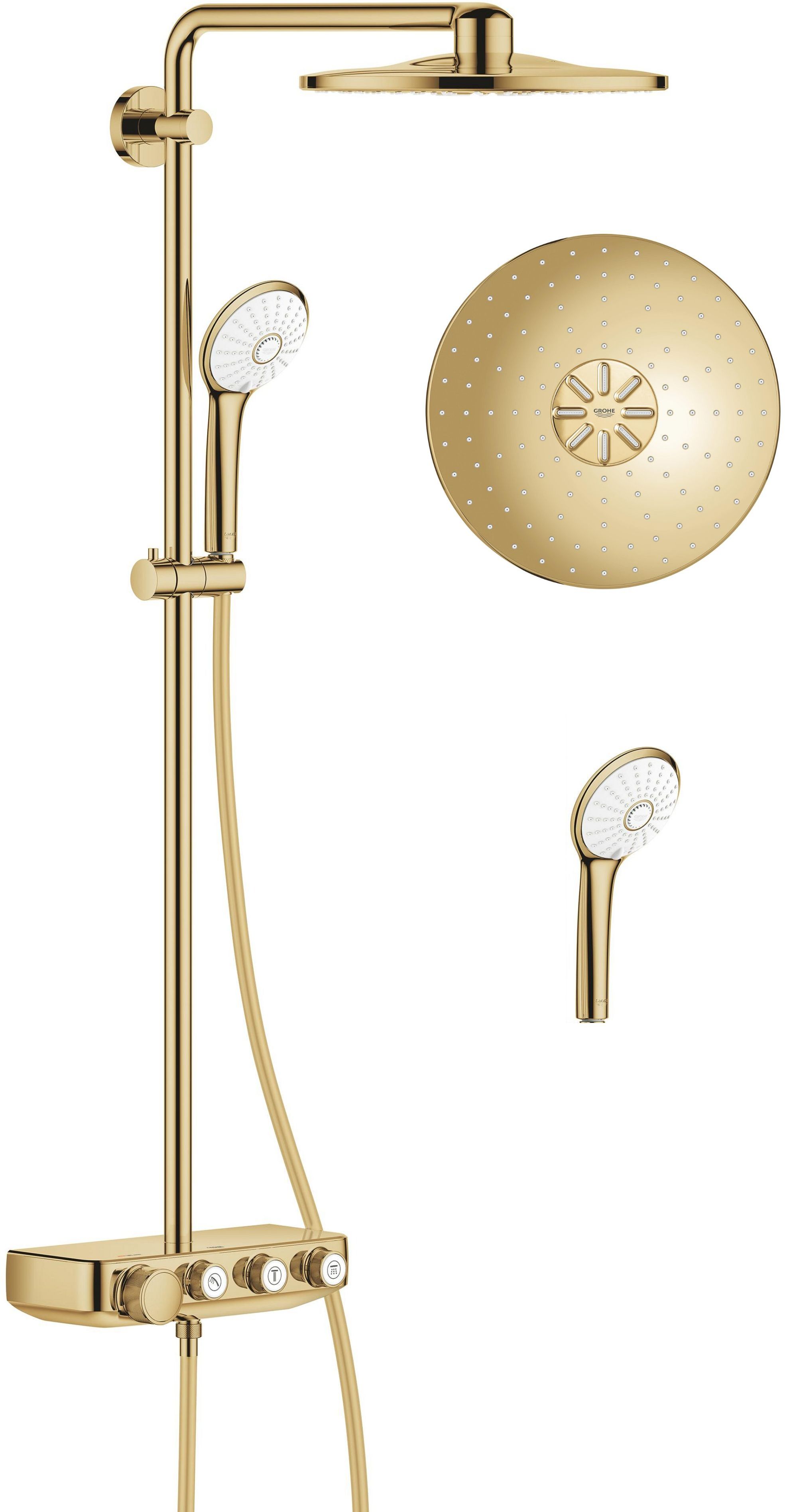 Grohe Euphoria System SmartControl 310 Duo zestaw prysznicowy ścienny termostatyczny z deszczownicą cool sunrise 26507GL0
