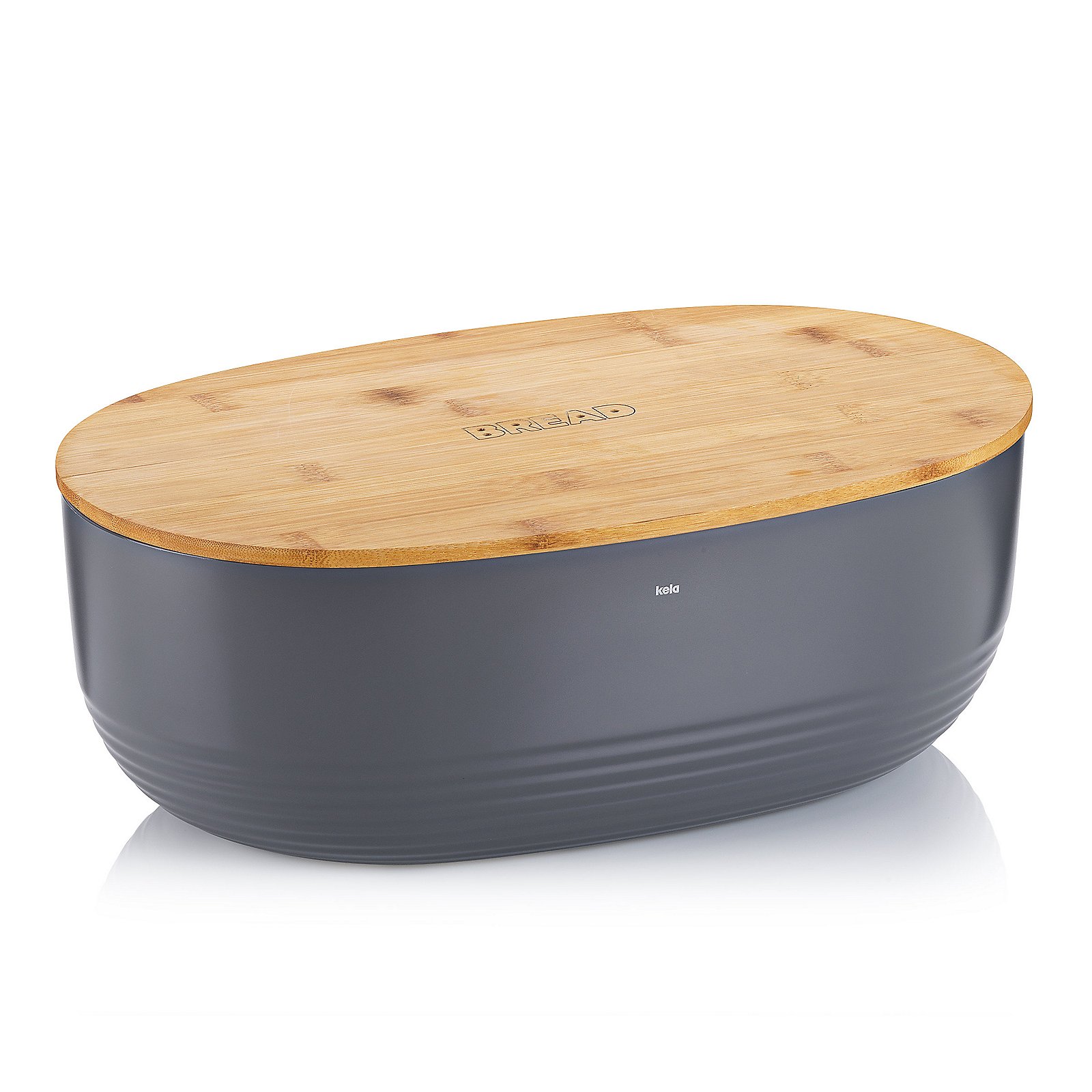 Kela Namur chlebak 37,5x23 cm plastik/bambus ciemnoszary 12063