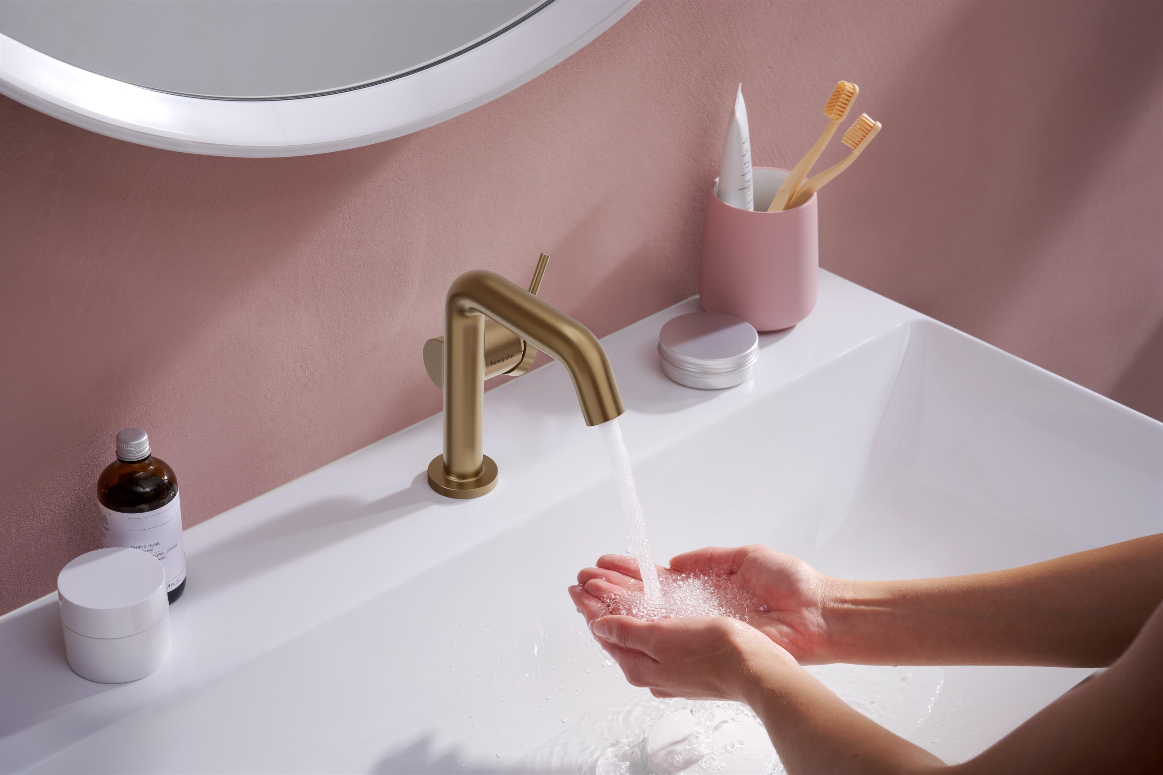 Hansgrohe Tecturis S bateria umywalkowa stojąca CoolStart brąz szczotkowany 73321140