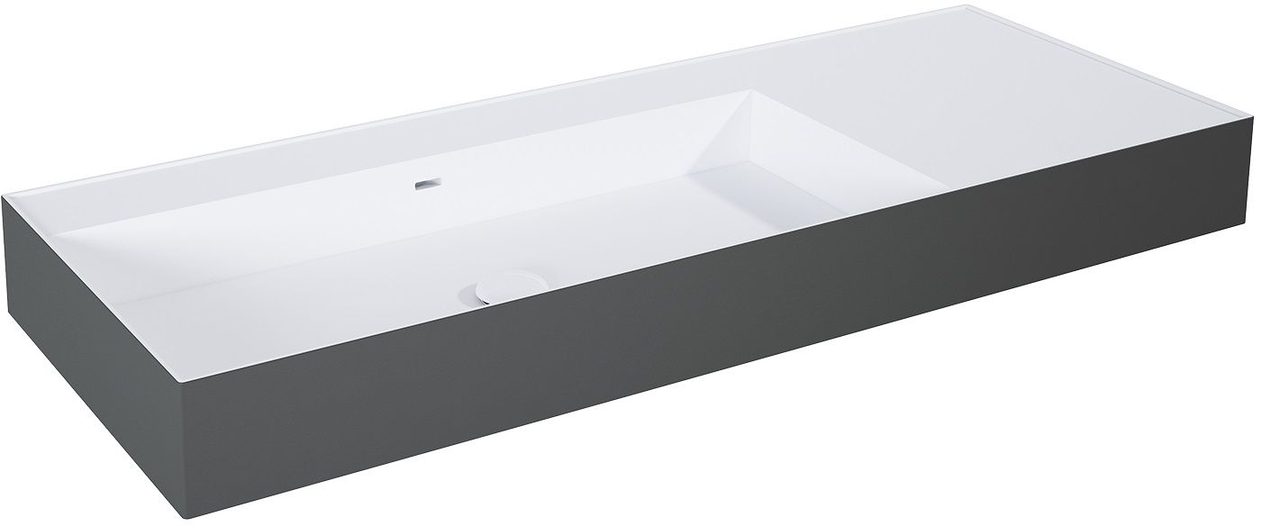 Elita Level umywalka 120,5x45,5 cm prostokątna ścienna lewa white/antracit matt RE041461236180