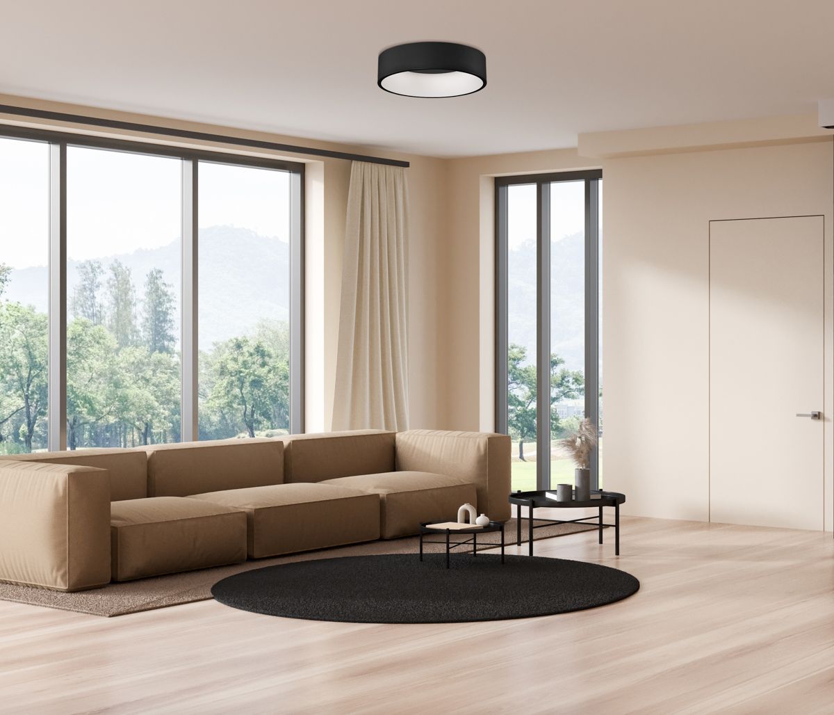 Italux Chiara plafon 1x42 W czarny 3945-842RC-BK-3