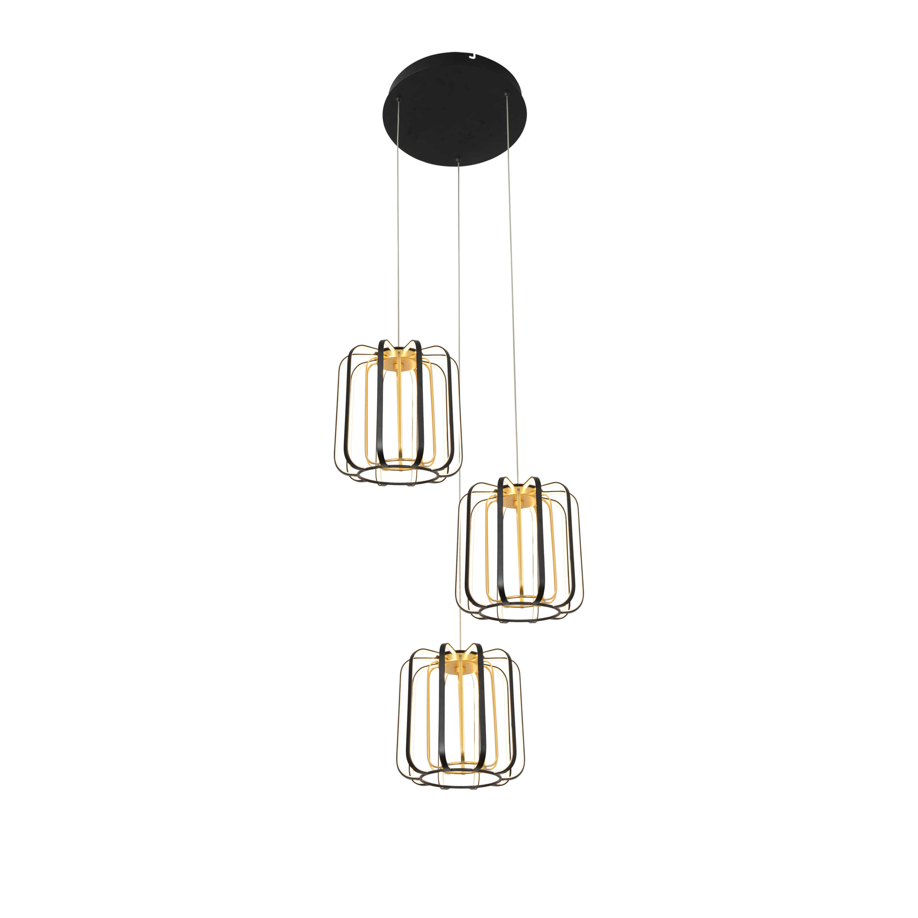 Aviano Xara lampa wisząca 3x45 W czarna-złota 9210-0310