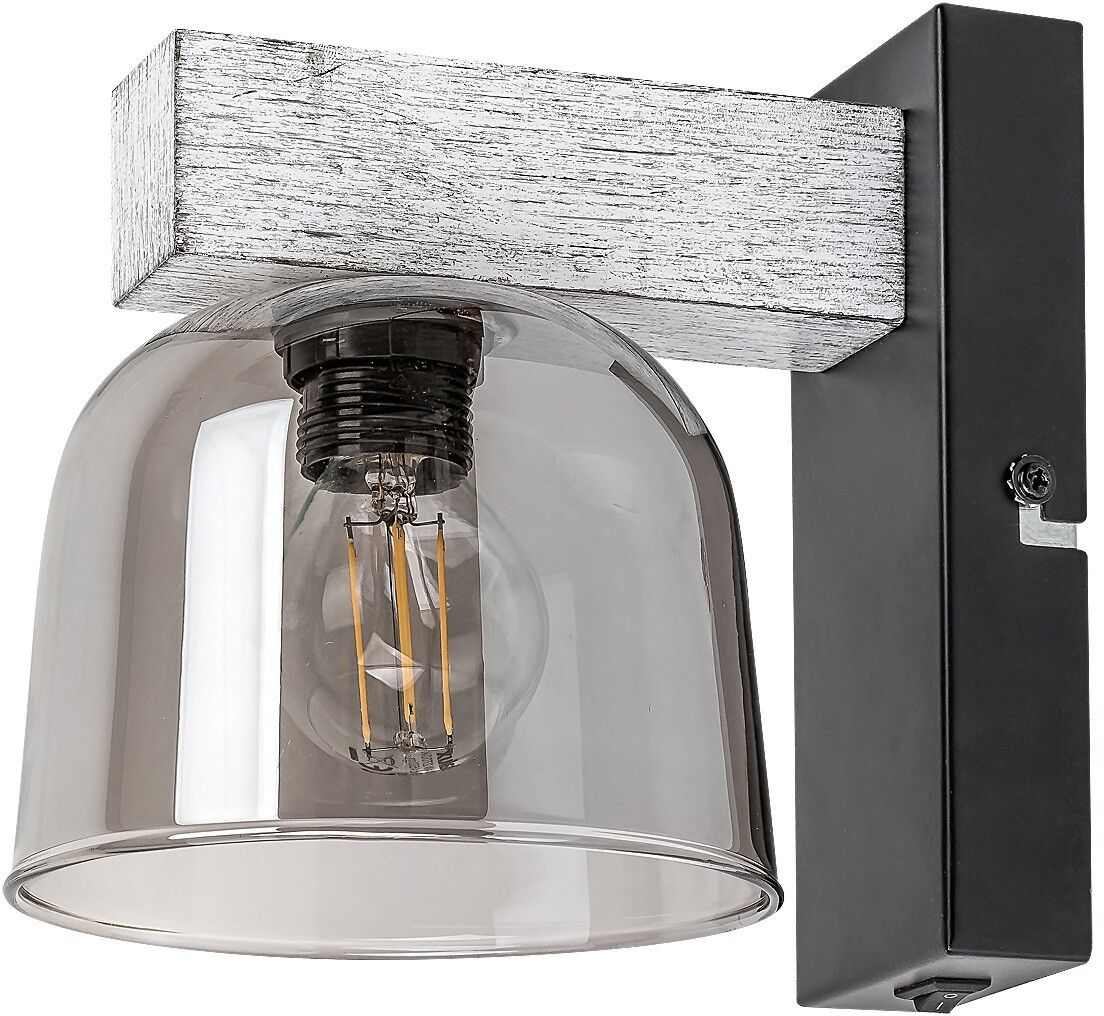 Rabalux Cardamom kinkiet 1x40W szary dąb/przydymiony 3081