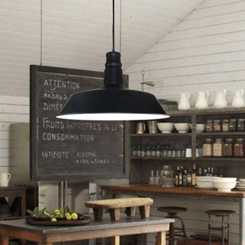 Abruzzo Retro lampa wisząca 1x20 W biała-czarna ABR-LWRG-B