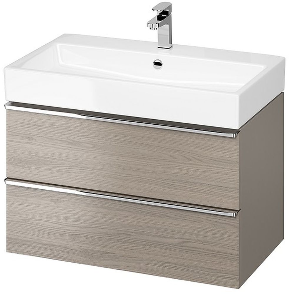 Cersanit Virgo SET B591 umywalka 81x46,5 cm z szafką wiszącą szary/dąb S801-424