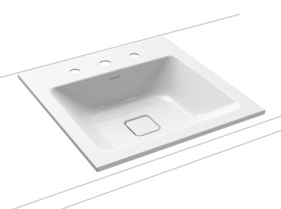 Kaldewei Cono umywalka 50 cm wpuszczana kwadratowa model 3075 biała 908206033001