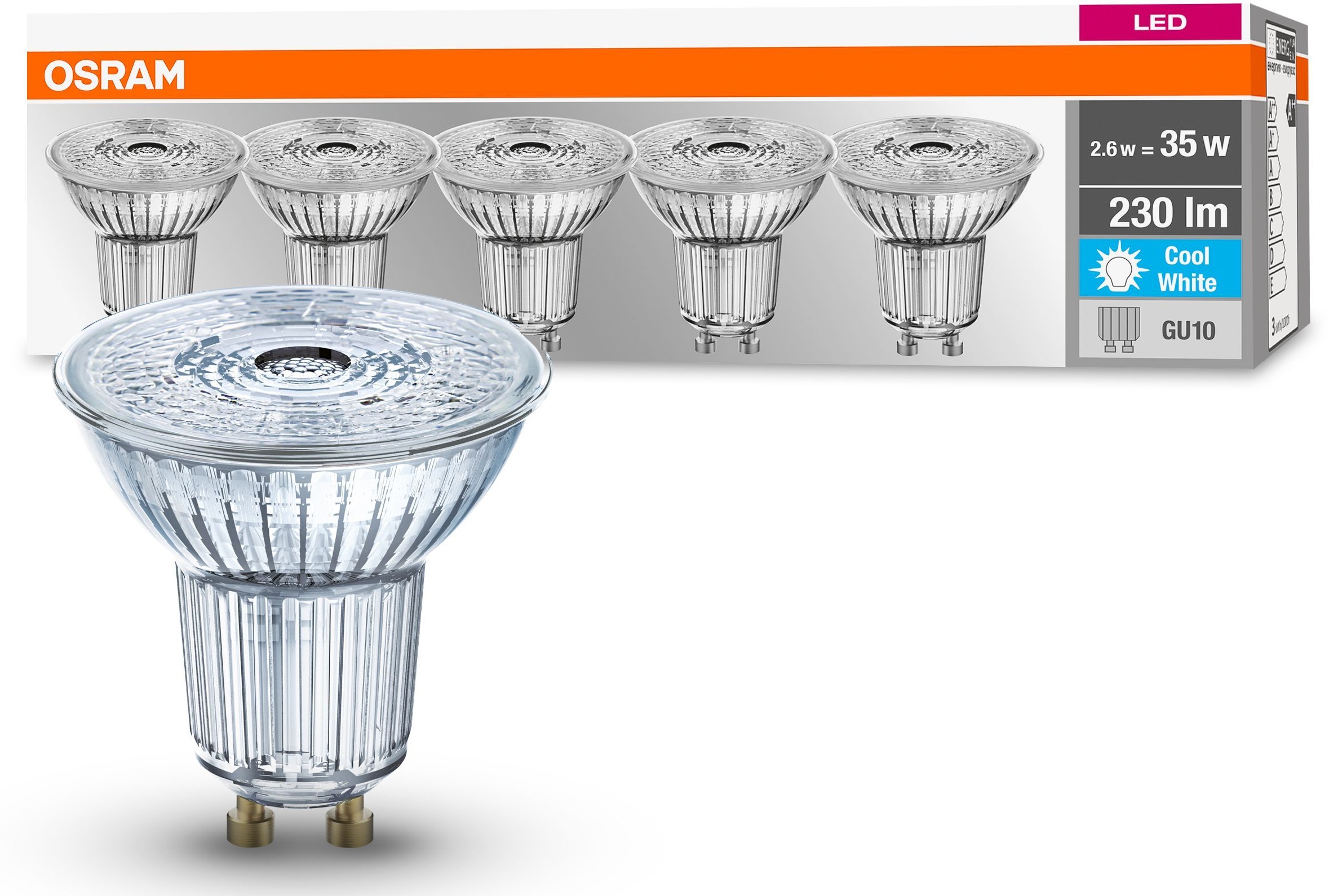 Osram Base żarówki LED Multipack 5x2,6 W 4000 K GU10