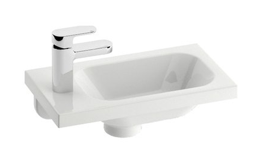 Ravak Chrome 400 umywalka 40x22 cm prostokątna lewa biała XJGL1100000