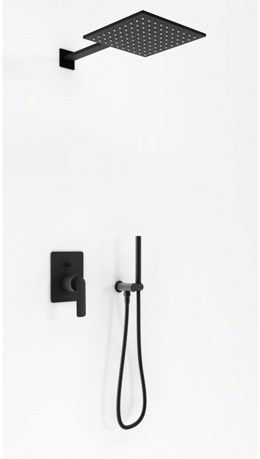 Kohlman Experience Black zestaw prysznicowy podtynkowy z deszczownicą 30 cm czarny mat QW210EBQ30