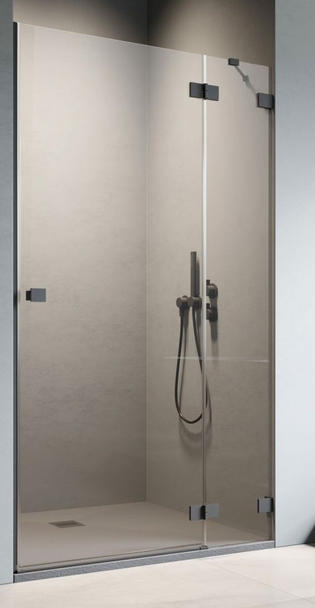Radaway Essenza Pro Black DWJ drzwi prysznicowe 130 cm wnękowe prawe czarny mat/szkło przezroczyste 10099130-54-01R