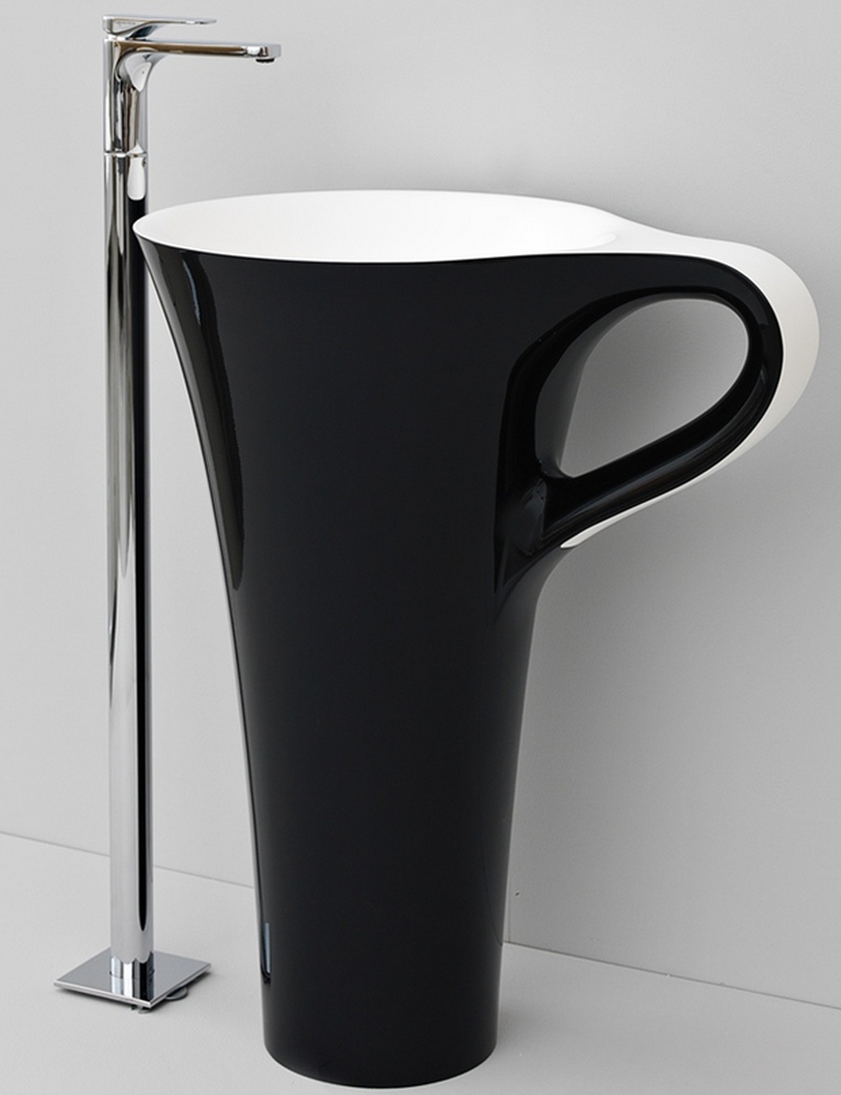 Art Ceram Cup umywalka 69x50x85 cm wolnostojąca czarny/biały OSL00401;50