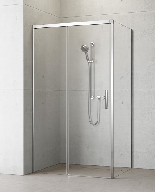 Radaway Idea KDJ drzwi prysznicowe 150 cm do ścianki lewe chrom/szkło przezroczyste 387045-01-01L