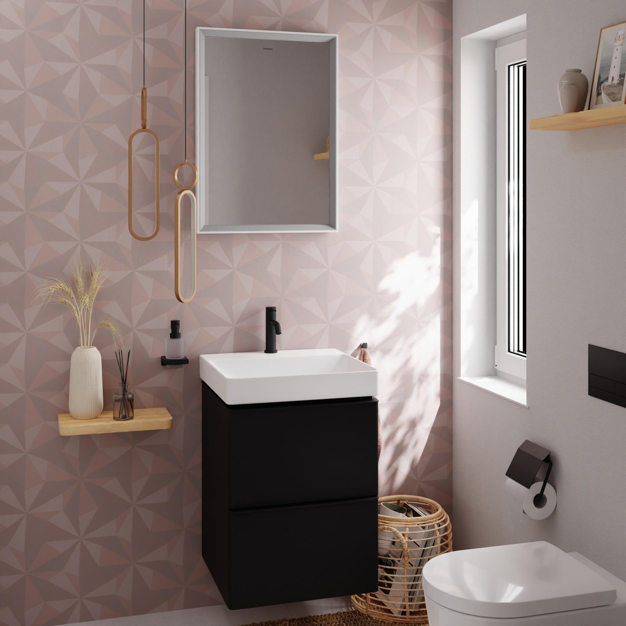 Hansgrohe Xelu Q szafka 48 cm podumywalkowa wisząca szary diament mat/czarny mat 54020670