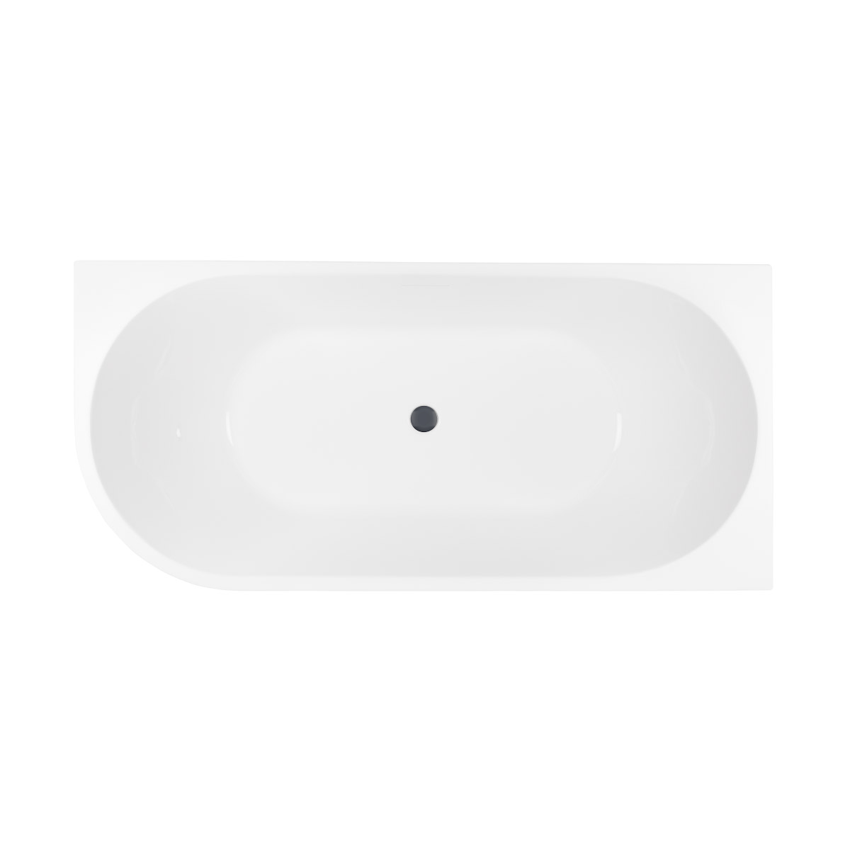 Zestaw Oltens Delva wanna narożna 170x80 cm prostokątna z pokrywą korka biały połysk/grafit (11001000, 09002400) - Wysyłka w 24h