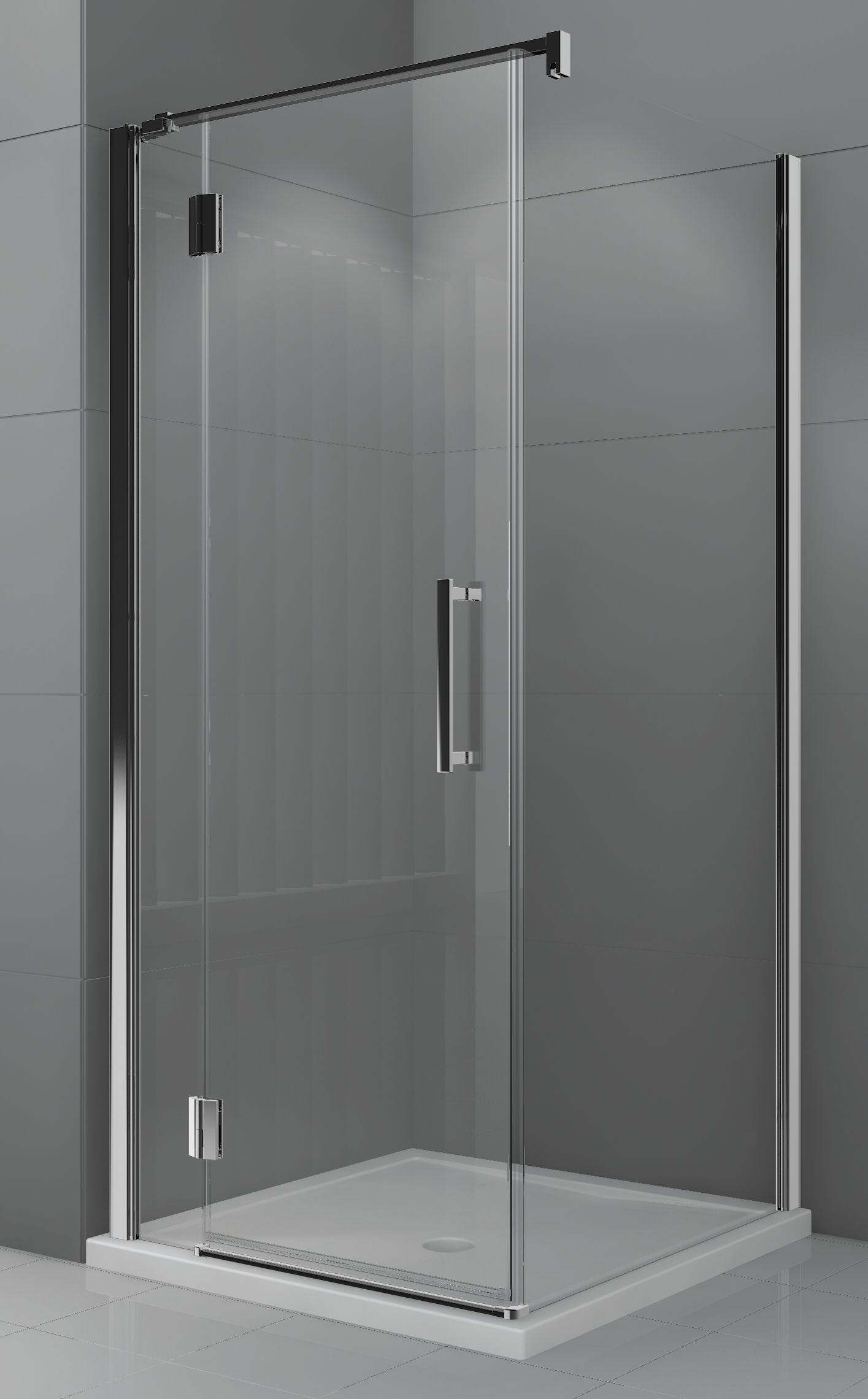 Novellini Modus G drzwi prysznicowe 80 cm lewe chrom/szkło przezroczyste MODUSGF80LS-1K