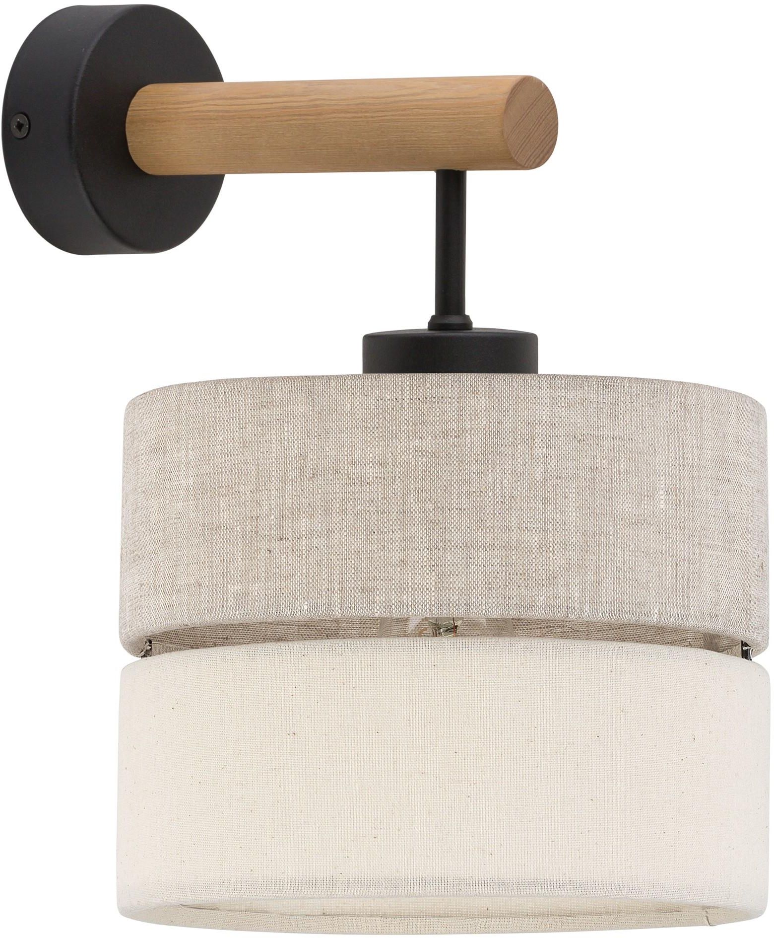 TK Lighting Eco kinkiet 1x15W szary/beżowy/drewno 5776 - Wysyłka w 24h