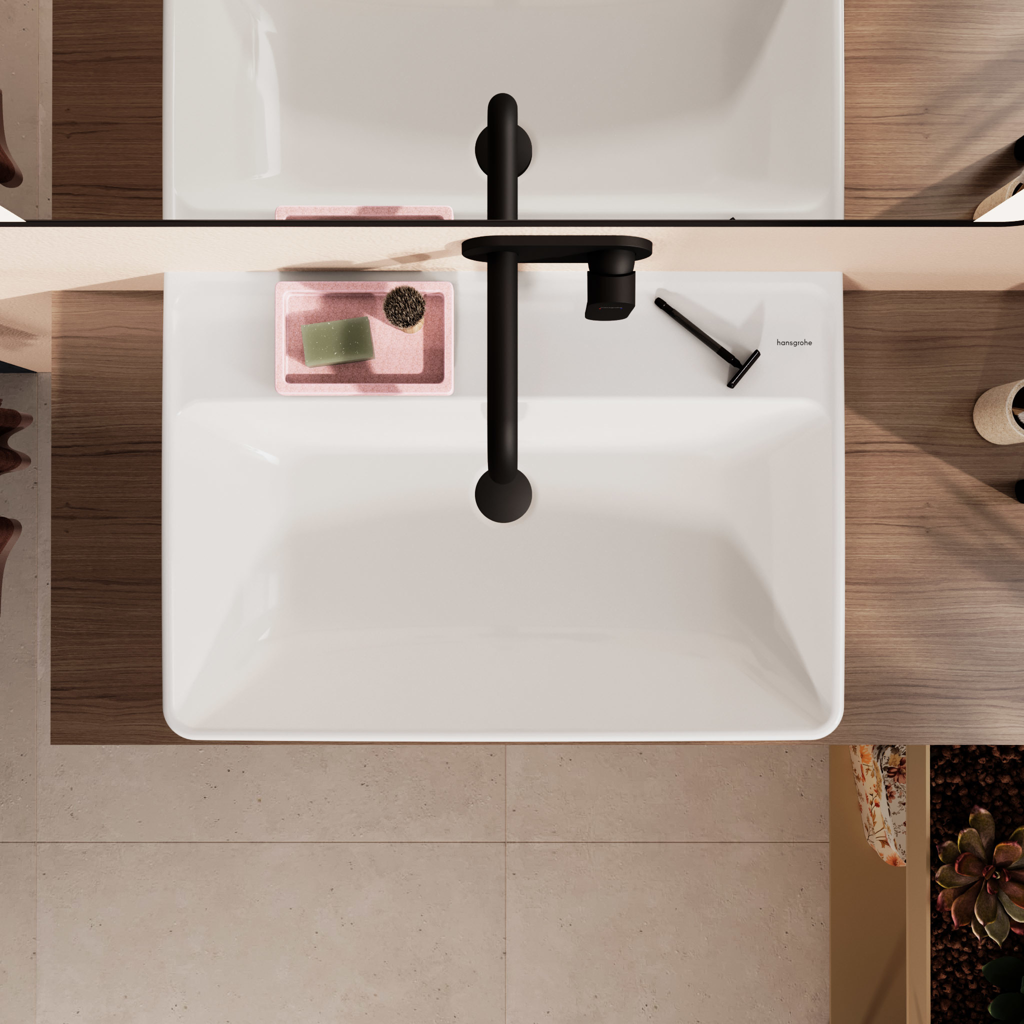 Hansgrohe Xanuia Q umywalka 70x48 cm prostokątna ścienna-nablatowa biała 60249450