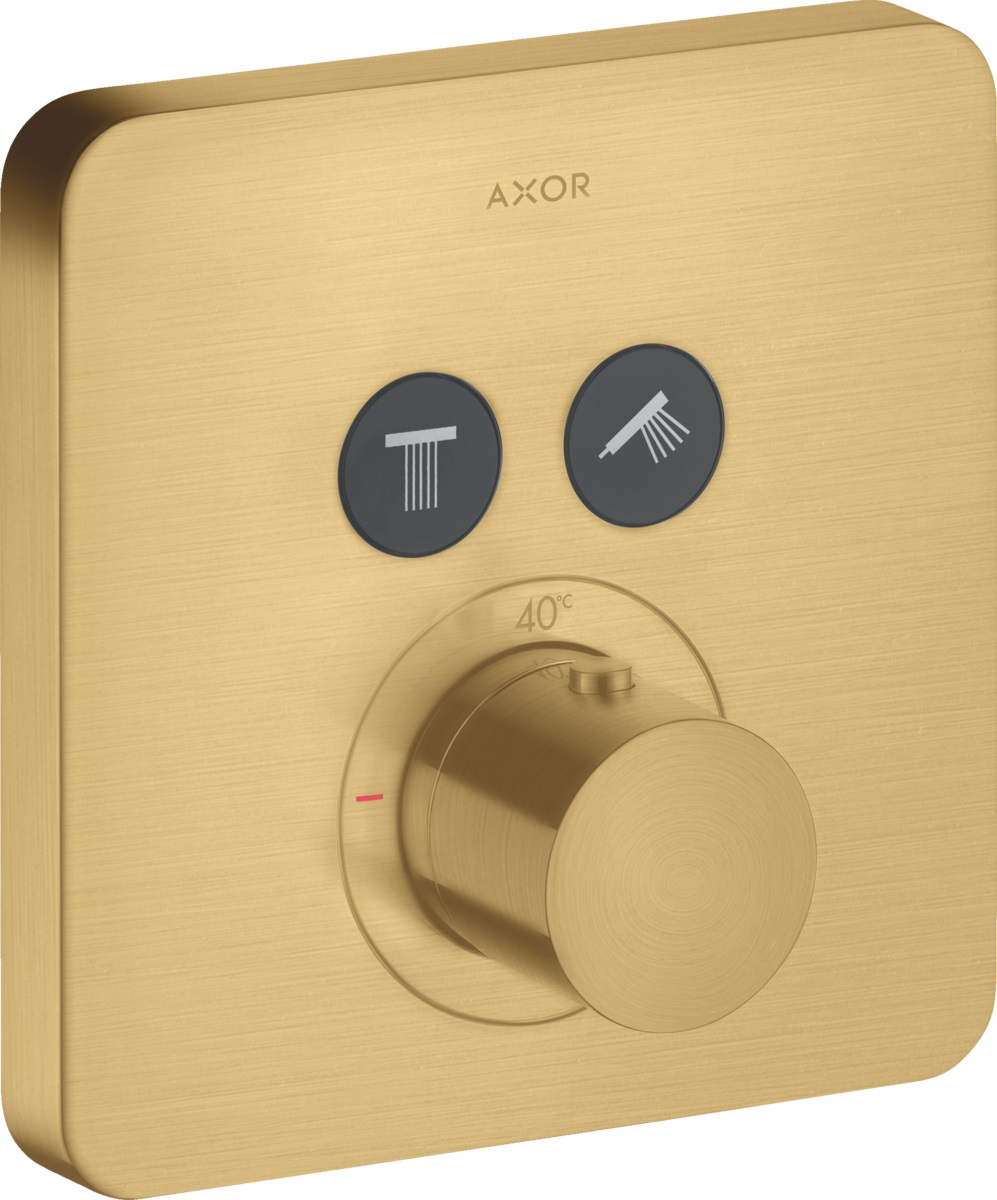 Axor ShowerSolutions bateria wannowo-prysznicowa podtynkowa termostatyczna złoty optyczny szczotkowany 36707250