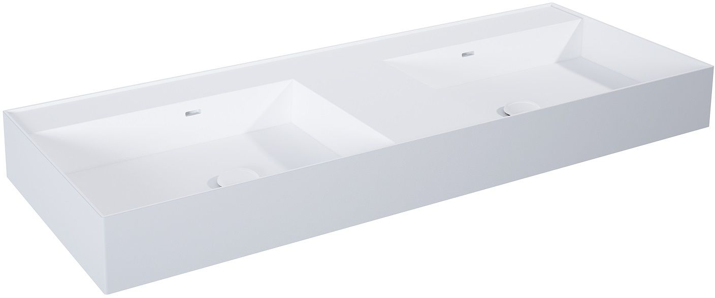 Elita Level umywalka 120,5x45,5 cm prostokątna ścienna podwójna white/stone matt RE041461246040
