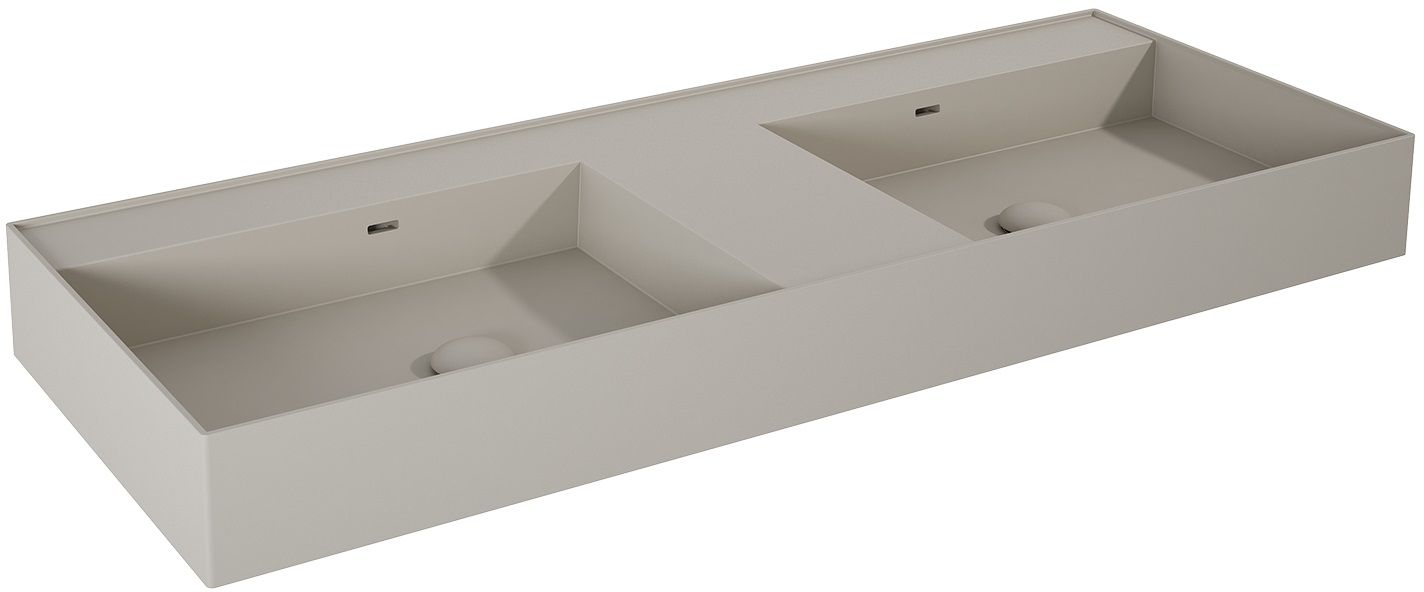 Elita Level umywalka 120,5x45,5 cm prostokątna ścienna podwójna fume matt RE041461207020