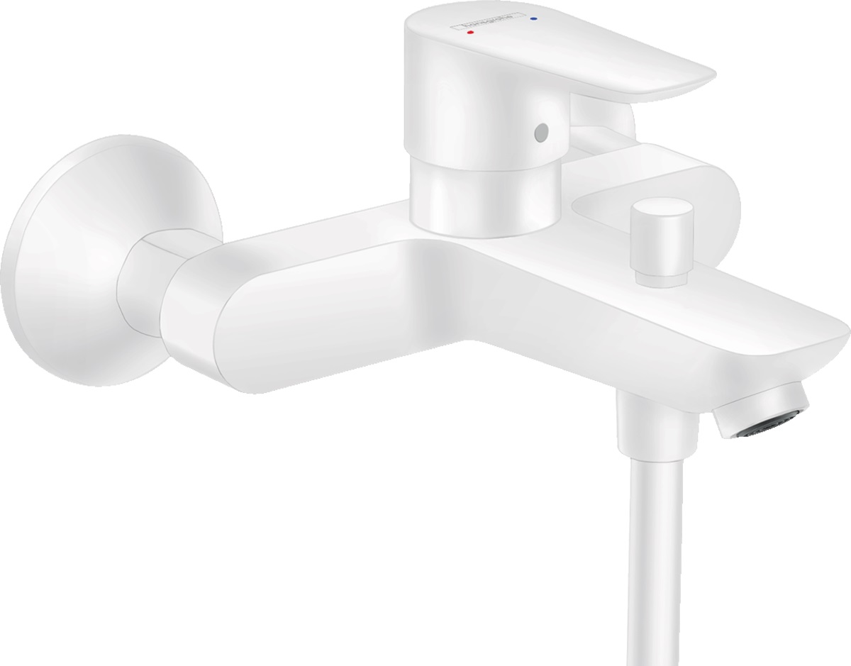 Hansgrohe Talis E bateria wannowo-prysznicowa ścienna biały mat 71740700