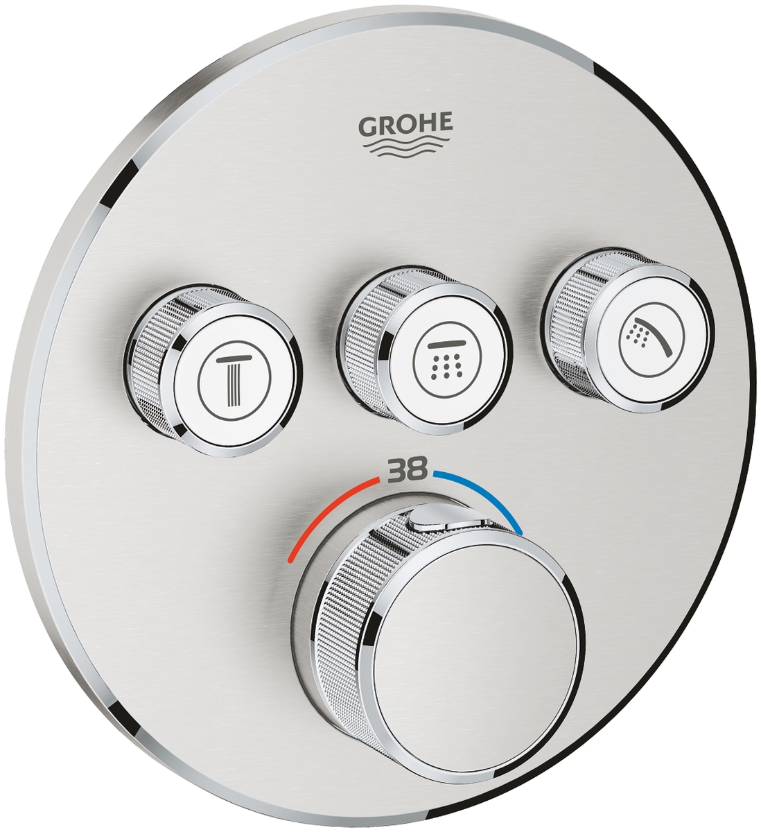 Grohe Grohtherm SmartControl bateria wannowo-prysznicowa podtynkowa termostatyczna stal nierdzewna 29121DC0