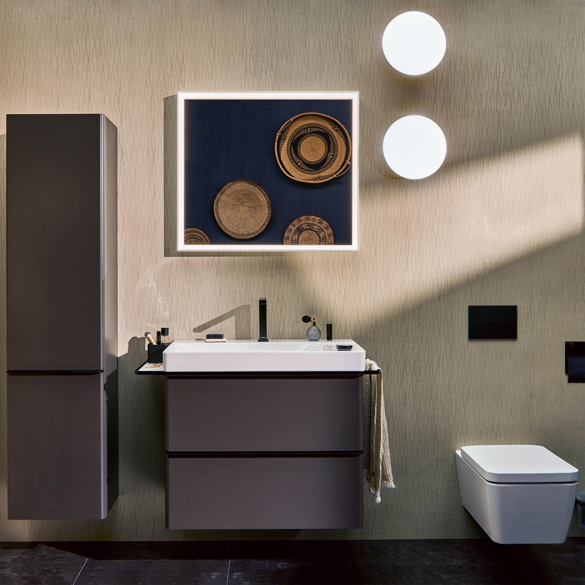 Hansgrohe Xelu Q szafka 78 cm podumywalkowa wisząca szary diament mat/czarny mat 54028670