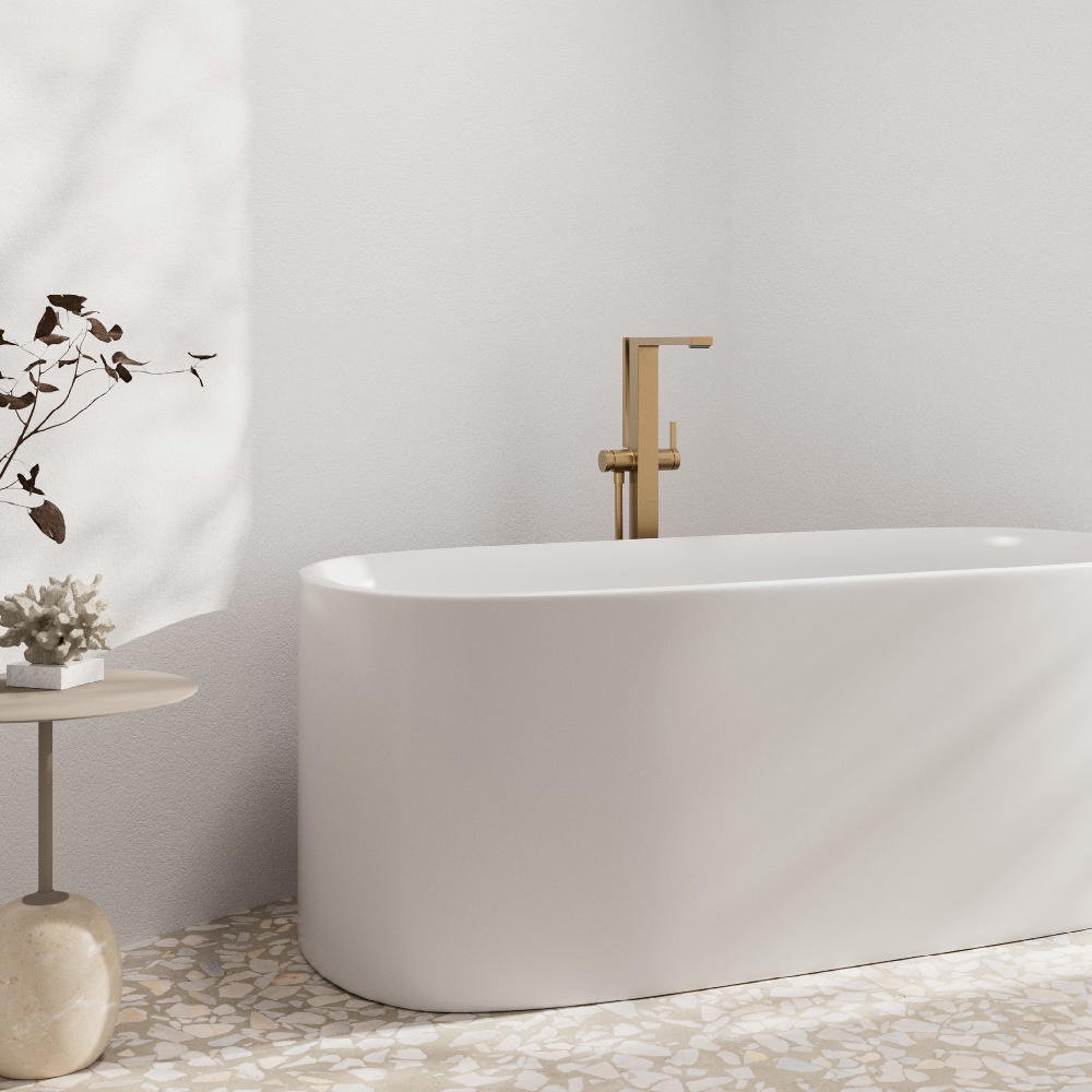Hansgrohe Tecturis E bateria wannowo-prysznicowa wolnostojąca brąz szczotkowany 73445140