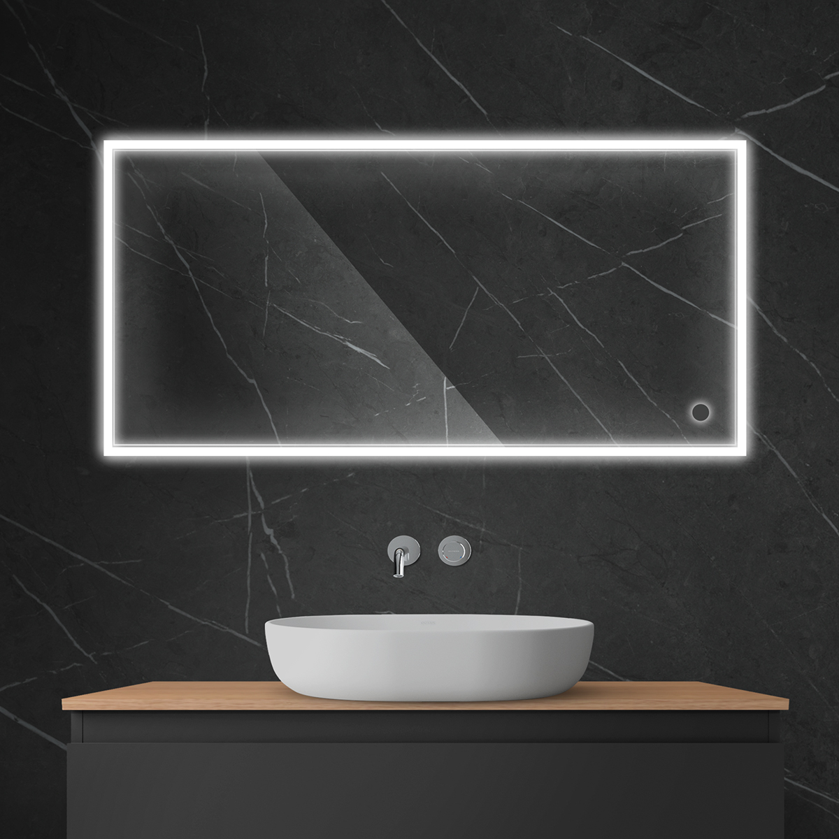 Oltens Nordlis lustro 60x120 cm prostokątne z oświetleniem z matą grzewczą 64107000 - Wysyłka w 24h